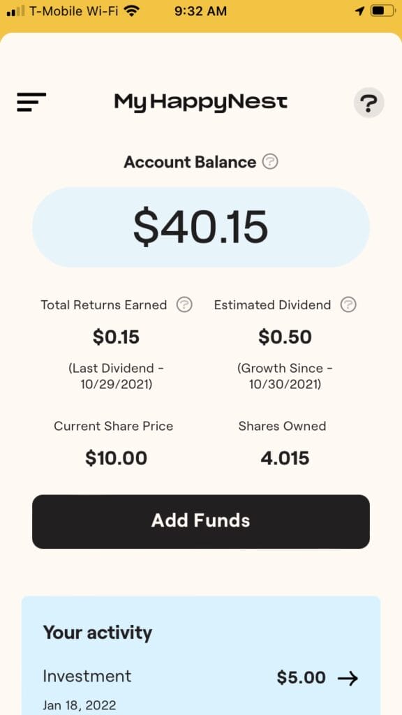 Happy Nest app screenshot