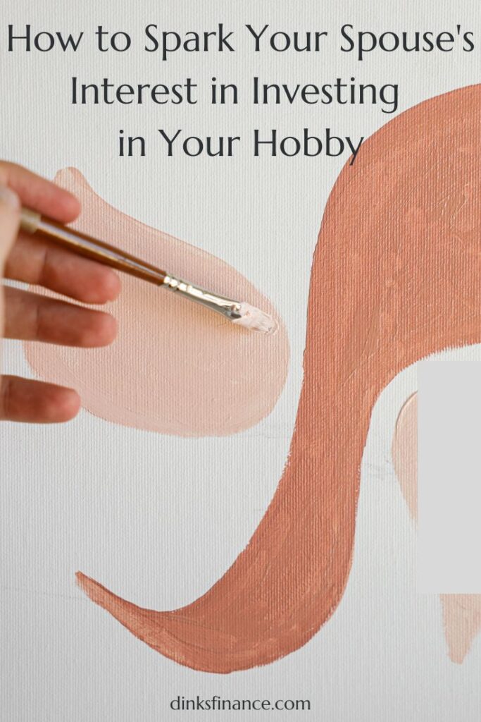 Woman painting an abstract picture